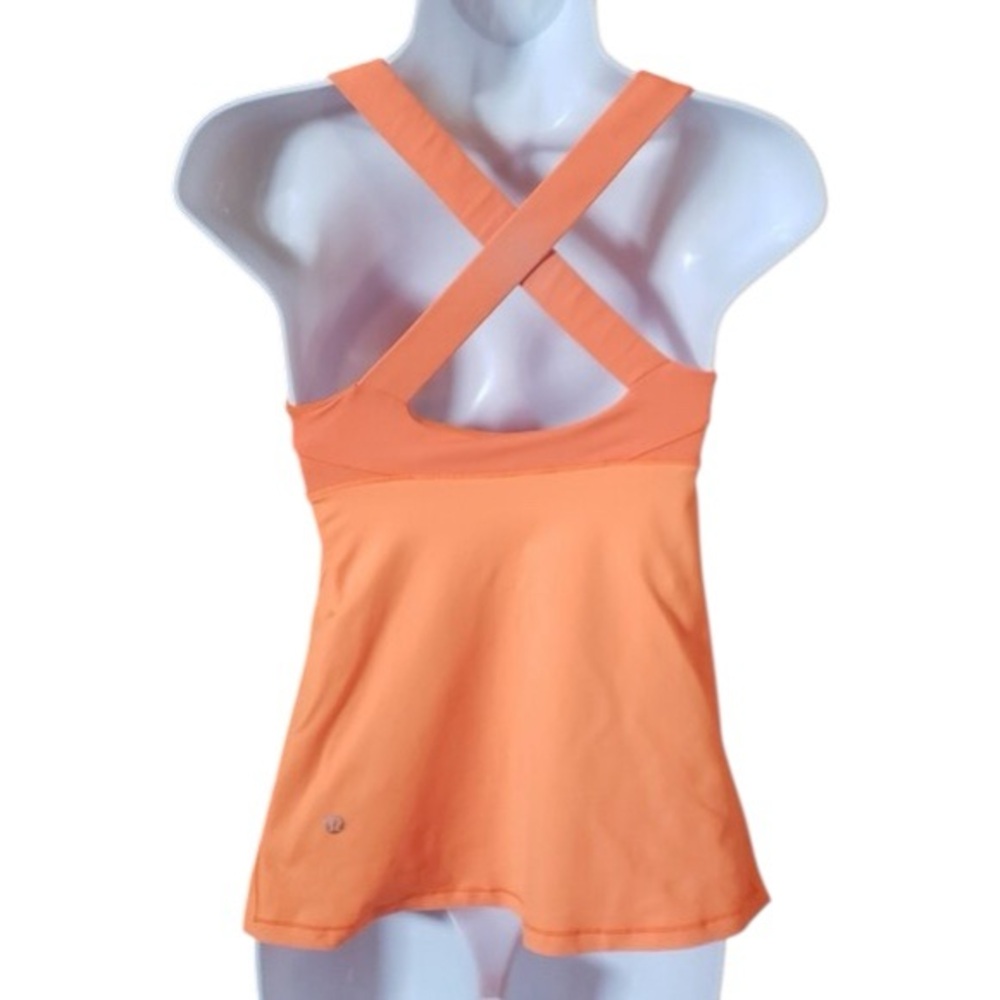 LULULEMON peach/orange track and train crossbody tank top - Picture 8 of 8